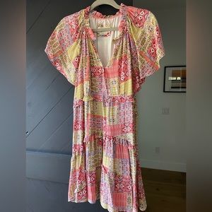 Anthropologie robin tiered mini dress